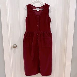 The Vermont Country Store Burgundy Corduroy Dress Size Large